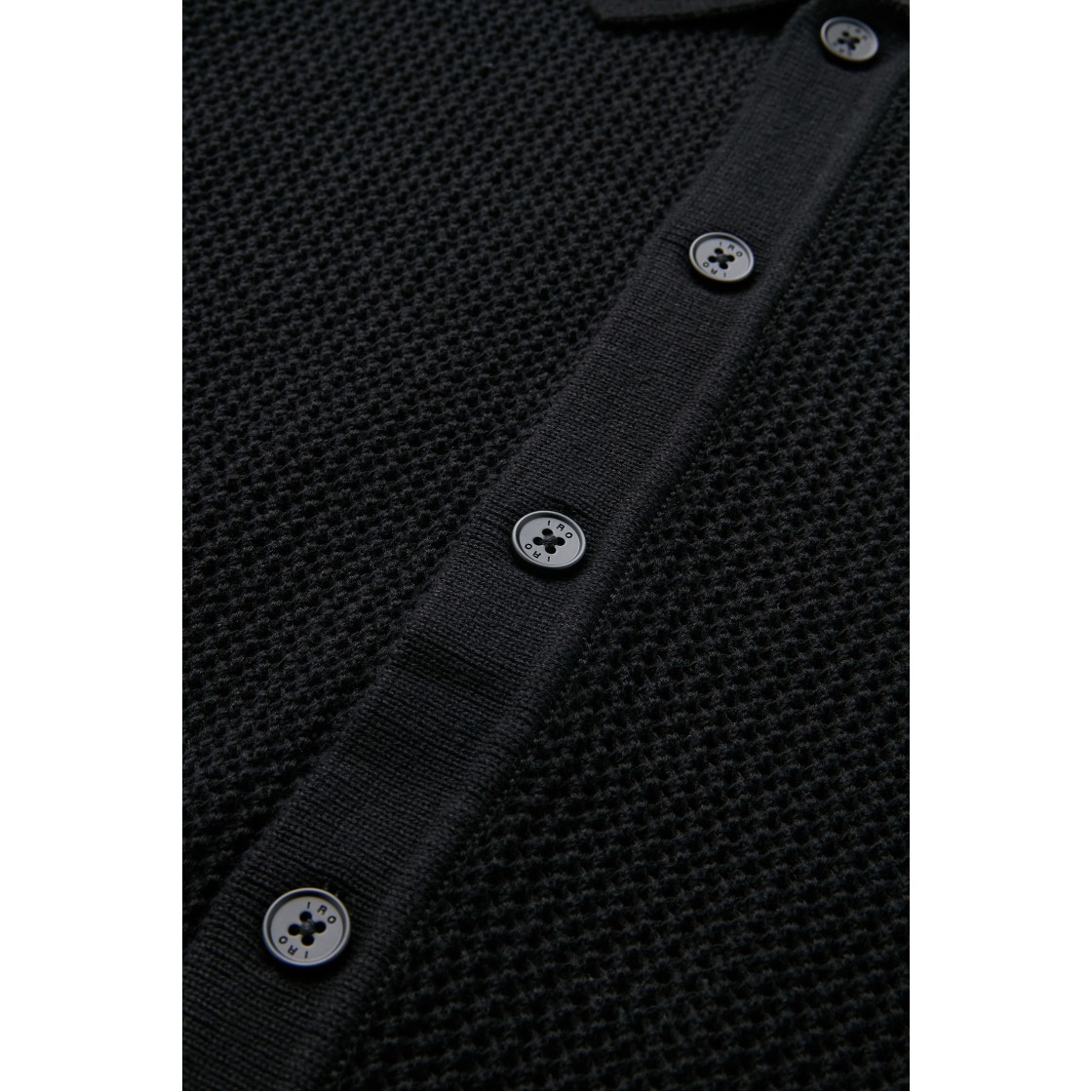 이로 브라치오 메쉬 텍스처 숏 슬리브 니트 블랙(Iro Bracio Mesh Texture Short Sleeve Knit Black) - 5