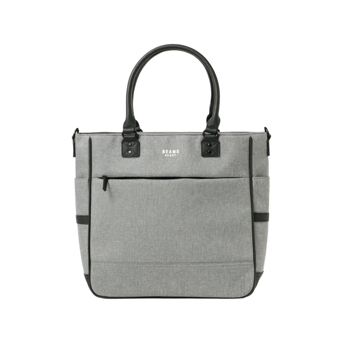 빔즈 하트 헤더드 폴리에스터 투웨이 토트백 차콜 그레이(Beams Heart Heathered Polyester 2Way Tote Bag Charcoal Gray) - 1