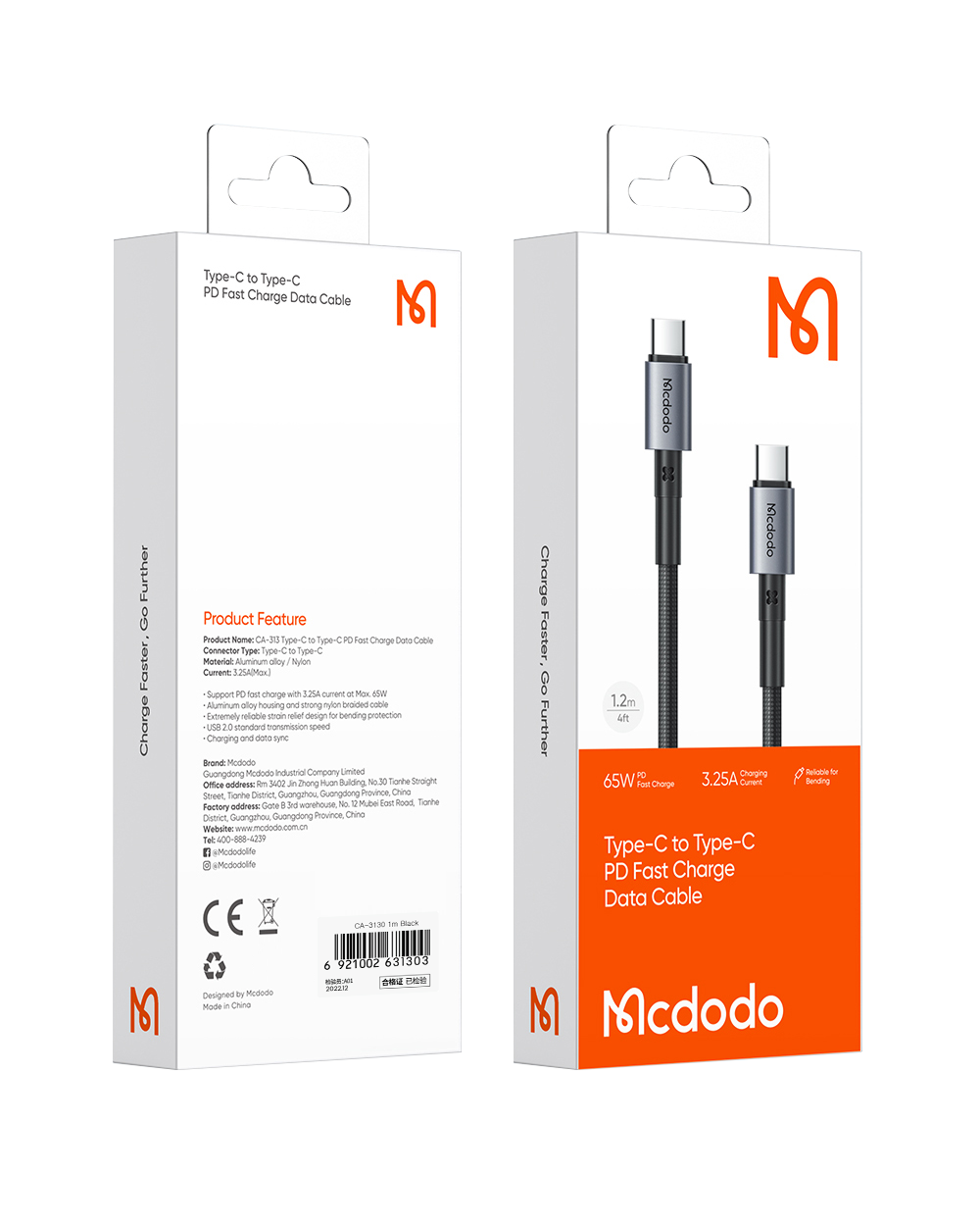 맥도도 TR C타입 to C타입 PD 고속충전 케이블 1.5m CA313(Mcdodo 65W Type-C to C PD Fast Charging Cable 1.5m CA313) - 5