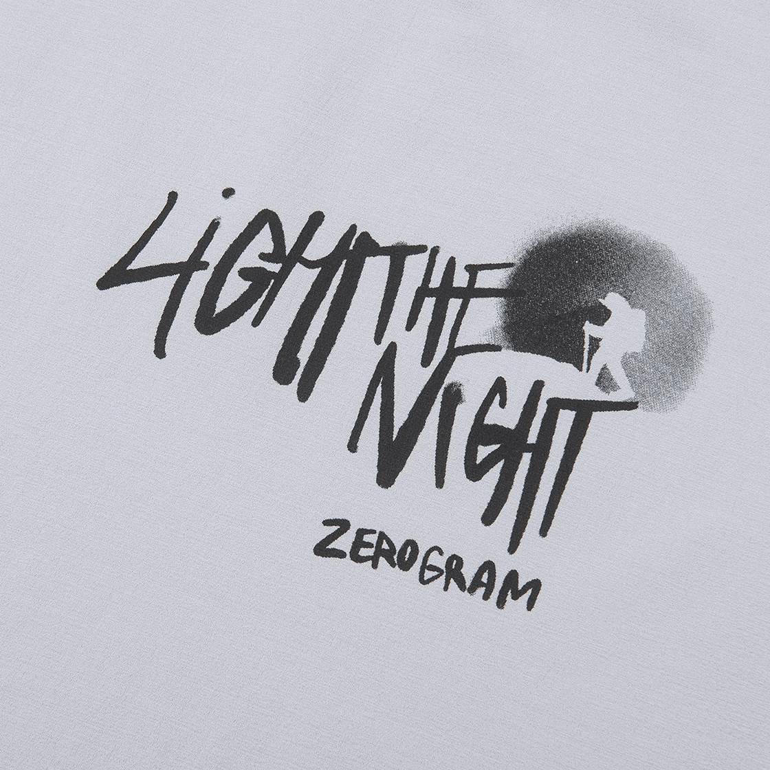 제로그램 LIGHT THE NIGHT Espol 그래픽 반팔 티셔츠(ZEROGRAM Light The Night Espol Graphic SS Light Gray) - 3