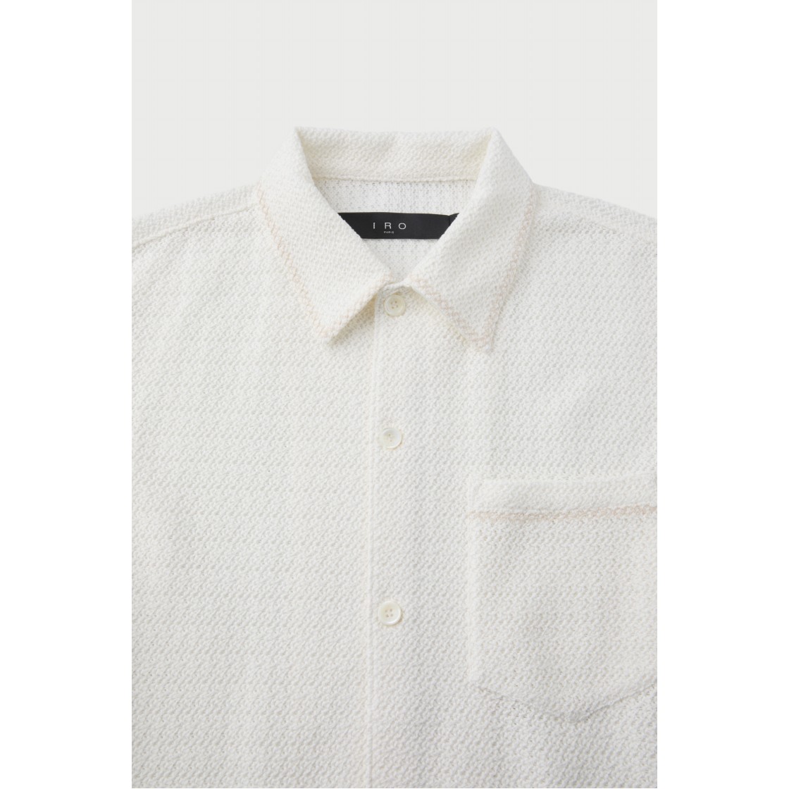 이로 베르뒤르 크로쉐 반팔 자수 셔츠 화이트(Iro Verdures Crochet Short Sleeve Embroidered Shirt White) - 5