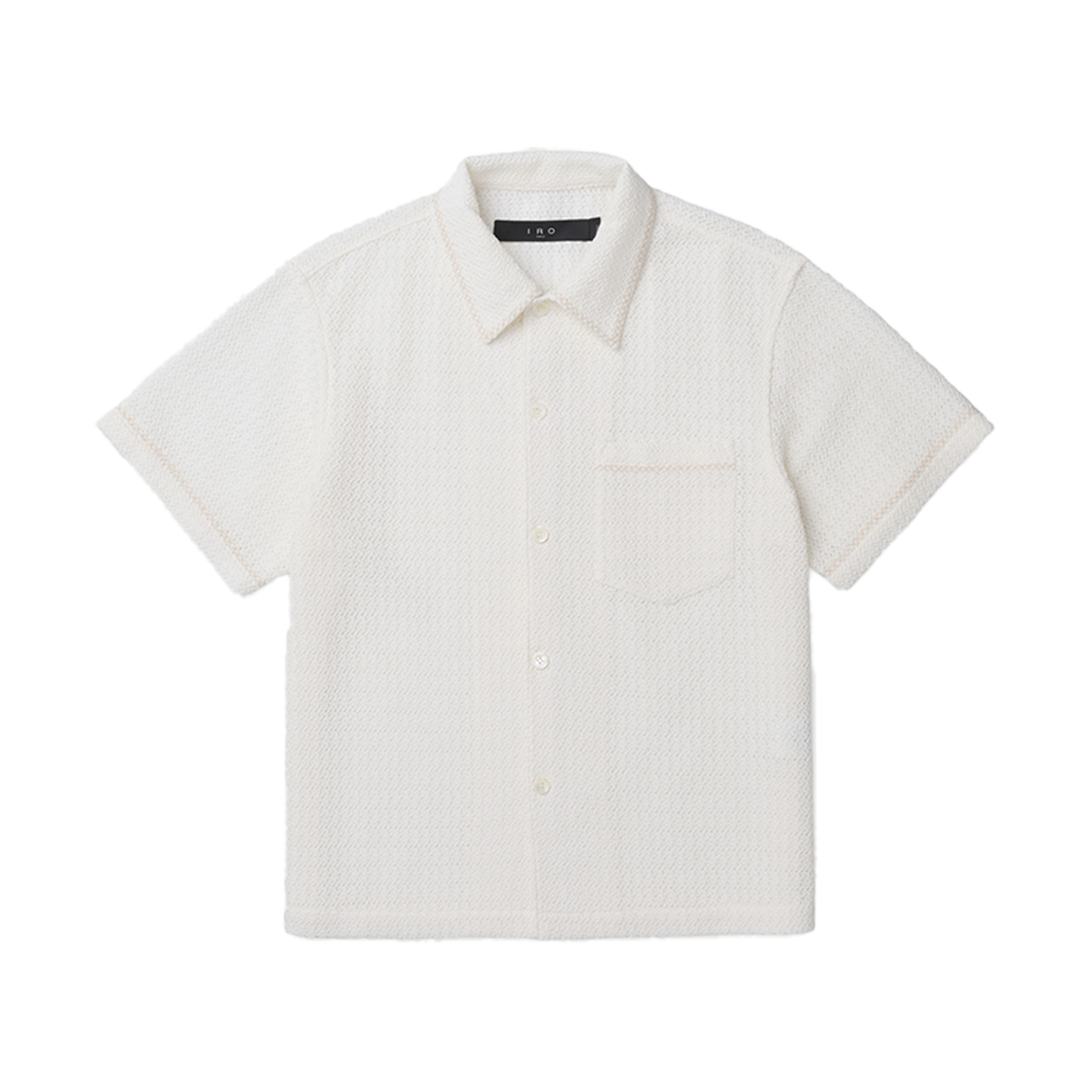이로 베르뒤르 크로쉐 반팔 자수 셔츠 화이트(Iro Verdures Crochet Short Sleeve Embroidered Shirt White) - 1