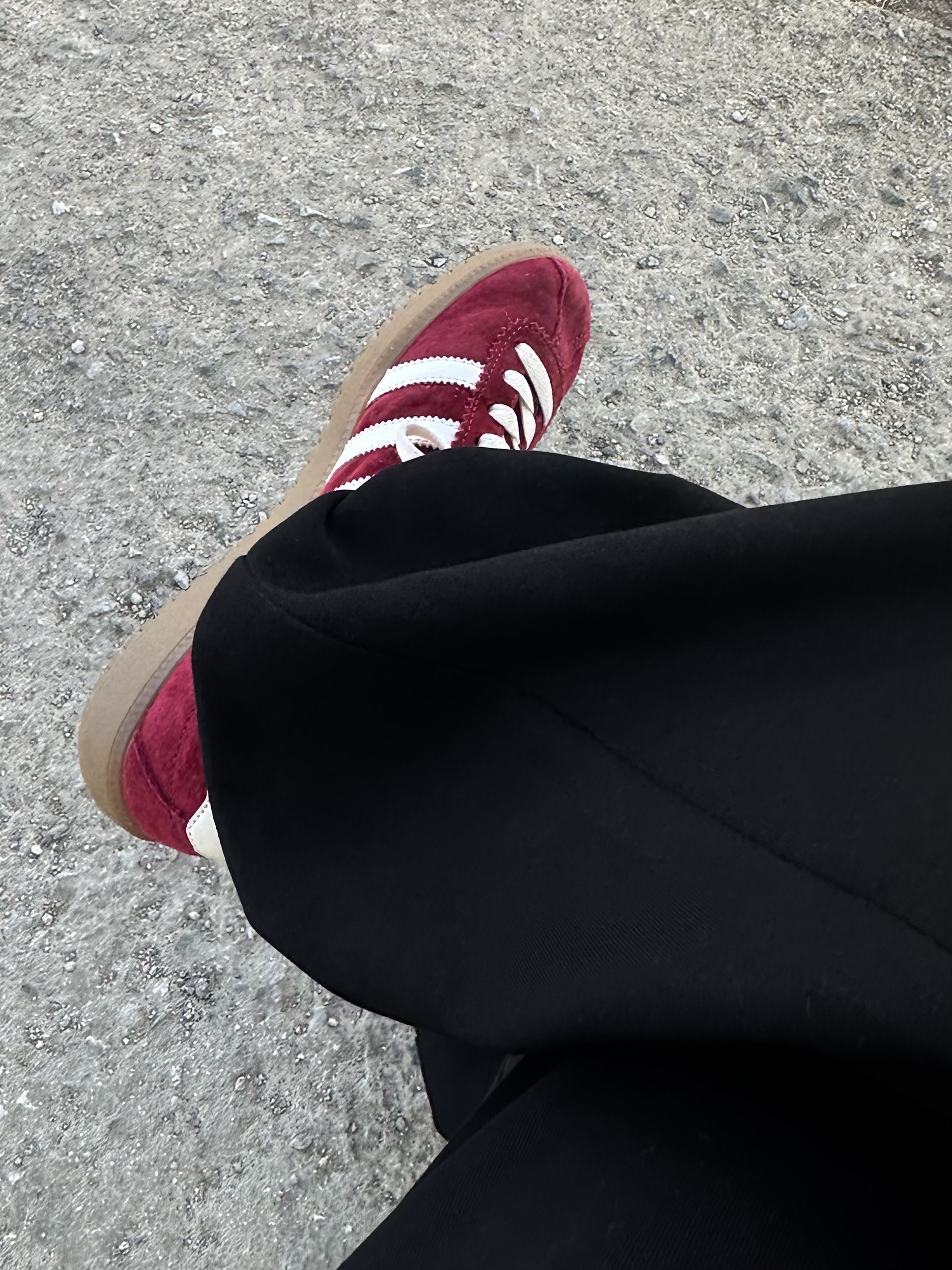 Adidas Bermuda College Burgundy 착용 스타일