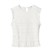 (W) Uniqlo x Cecilie Bahnsen Shirring Sleeveless Top White