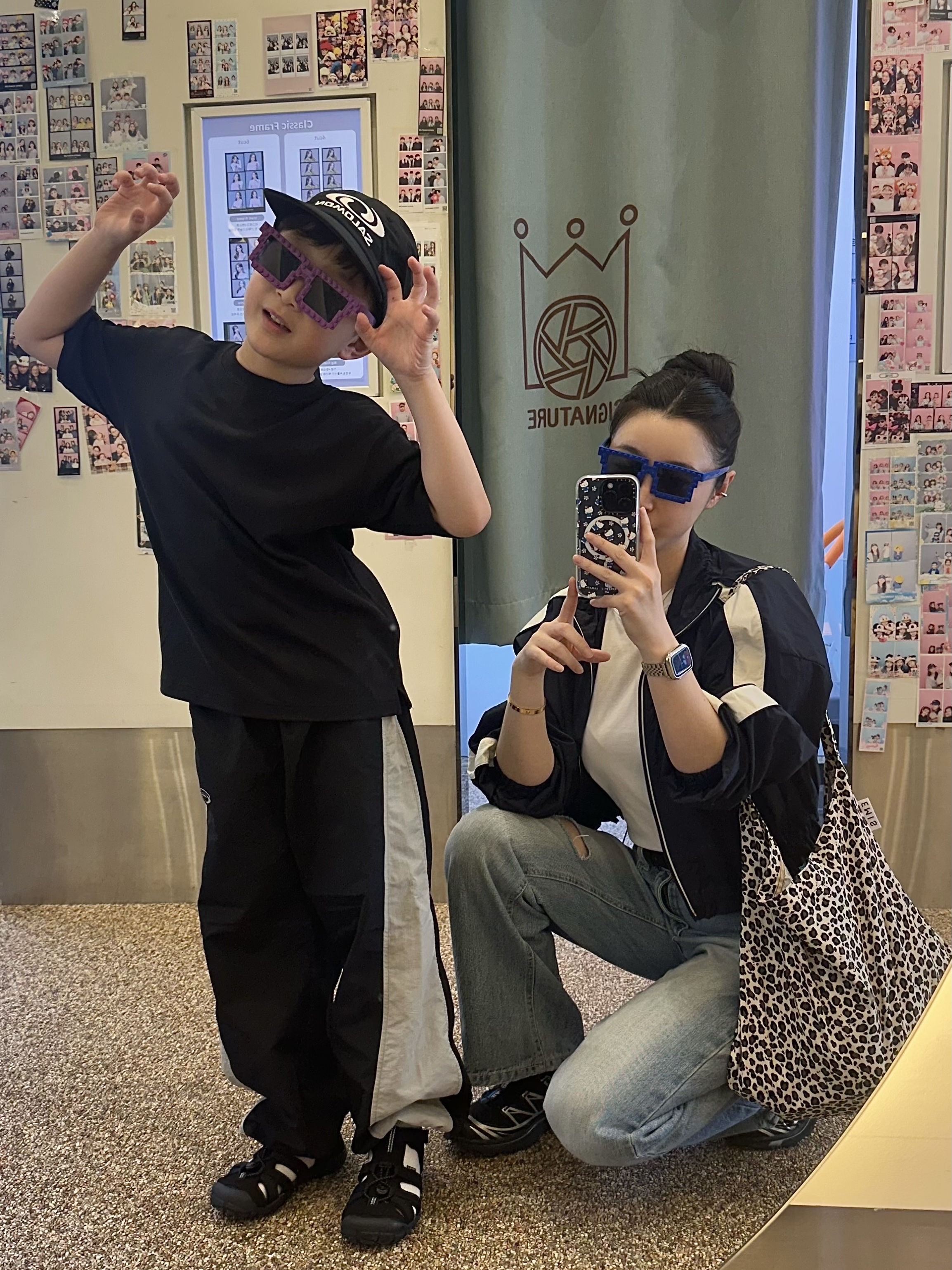 (Kids) Keen Newport H2 Triple Black, Salomon Link 6 Panel Cap Black 착용 스타일 - 1
