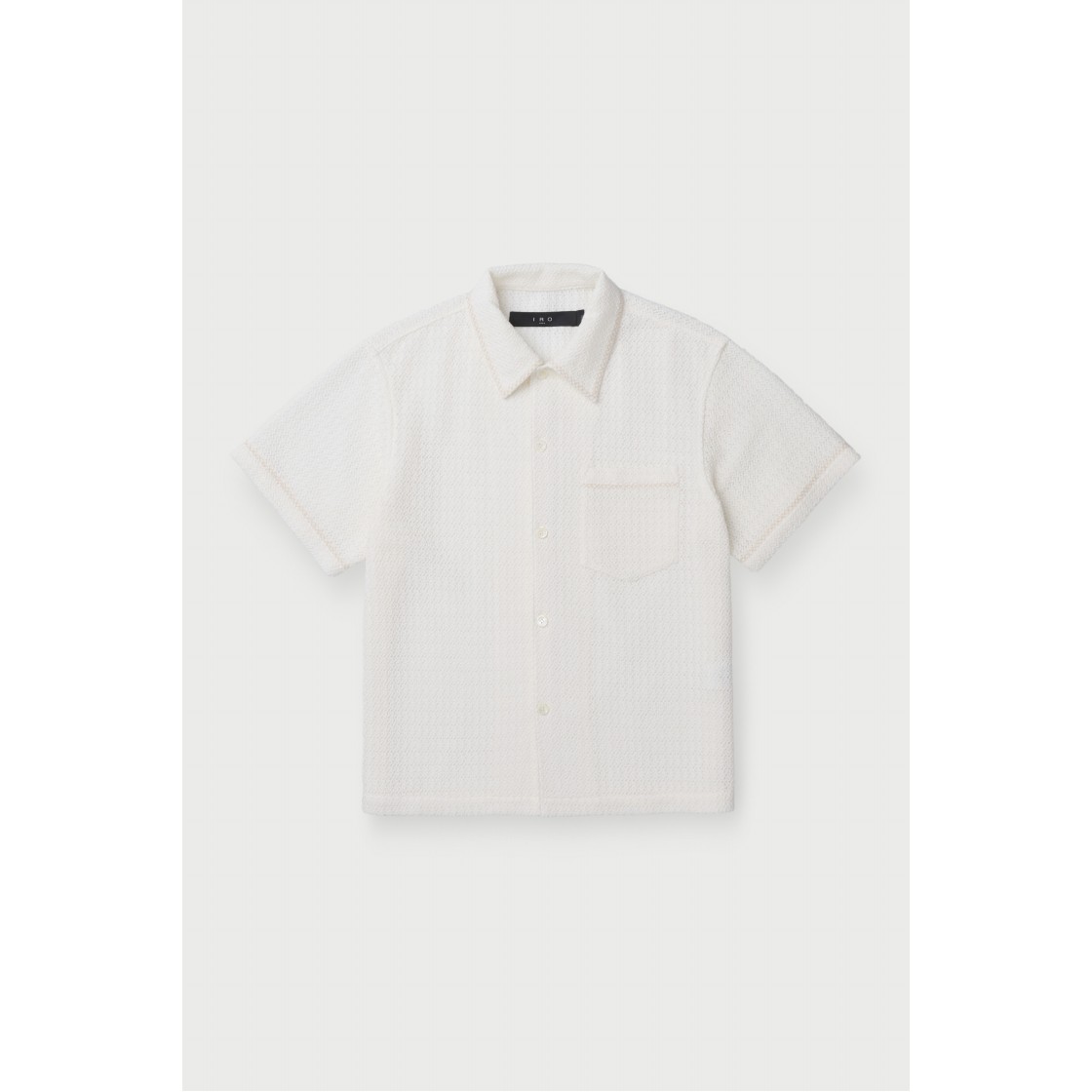 이로 베르뒤르 크로쉐 반팔 자수 셔츠 화이트(Iro Verdures Crochet Short Sleeve Embroidered Shirt White) - 3