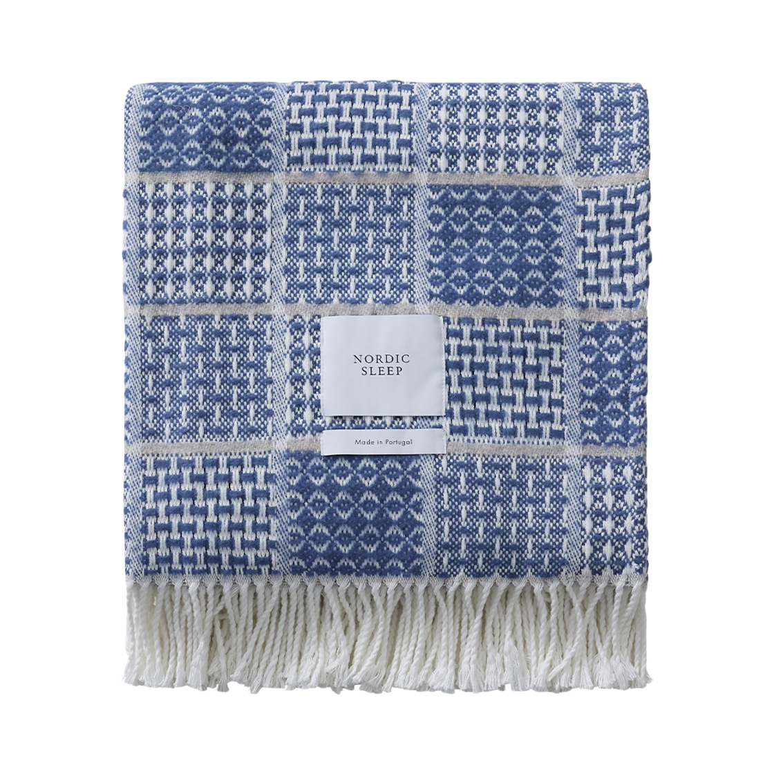 노르딕슬립 블록 체크 스로우 블랭킷 블루(Nordic Sleep Block Check Blanket Brick Blue)