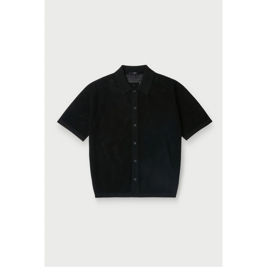 이로 브라치오 메쉬 텍스처 숏 슬리브 니트 블랙(Iro Bracio Mesh Texture Short Sleeve Knit Black) - 2