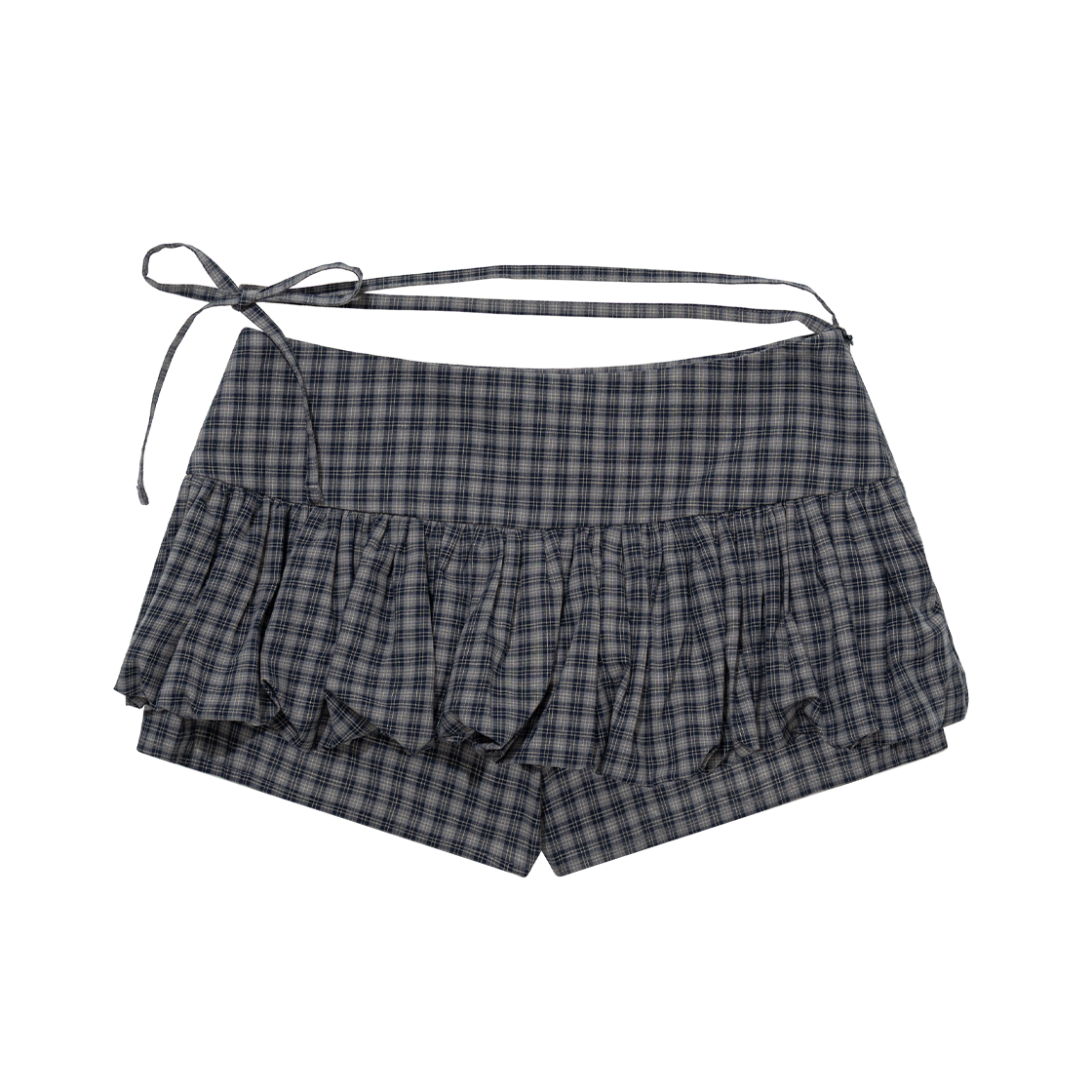 MID006 UGLYSHADOW Checkered Pumpkin Skirt Pants Navy