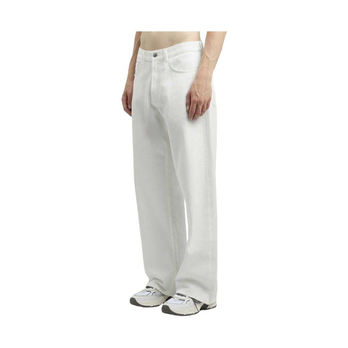 팜엔젤스 클래식 로고 데님 5 포켓 - 오프 화이트 블랙(Palm Angels Classic Logo Denim 5 Pockets - Off White Black) - 3