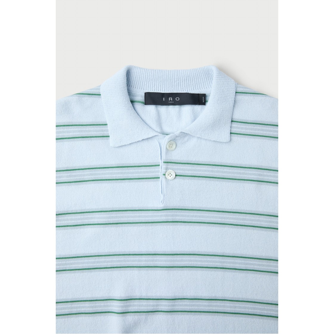 이로 마레 카라 스트라이프 테리 반팔 스웨터 라이트 민트(Iro Maree Collar Stripe Terry Short Sleeve Sweater Light Mint) - 4