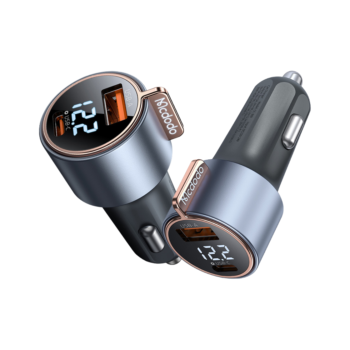 맥도도 75W 디스플레이 2포트 차량용 고속충전기 C타입+USB-A타입 CC369(Mcdodo PD 75W USB-C + USB-A Car Charger CC369) - 1