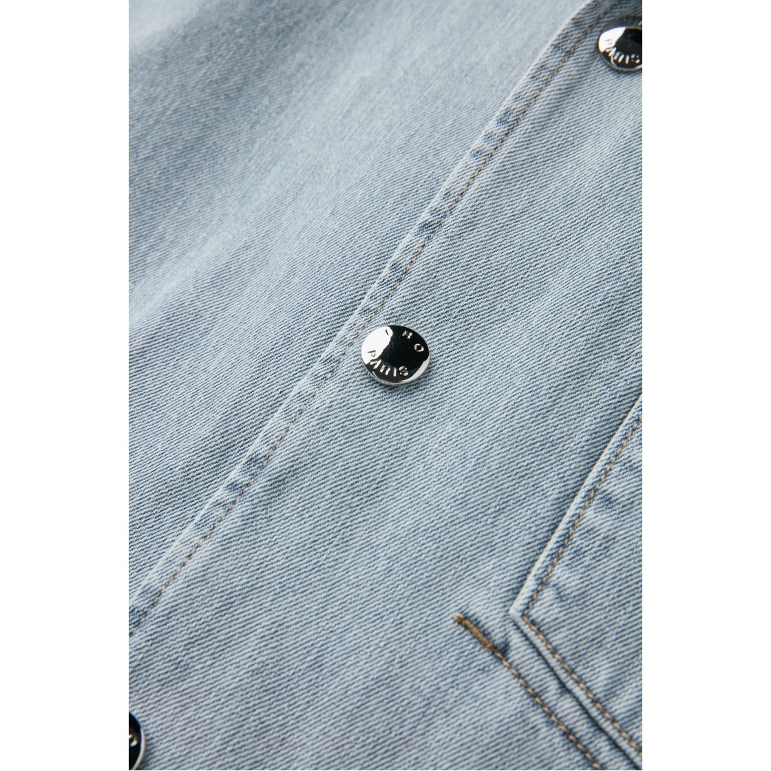 이로 슈쥬리 데님 반팔 셔츠 라이트 블루(Iro Szuree Denim Short Sleeve Shirt Light Blue) - 5