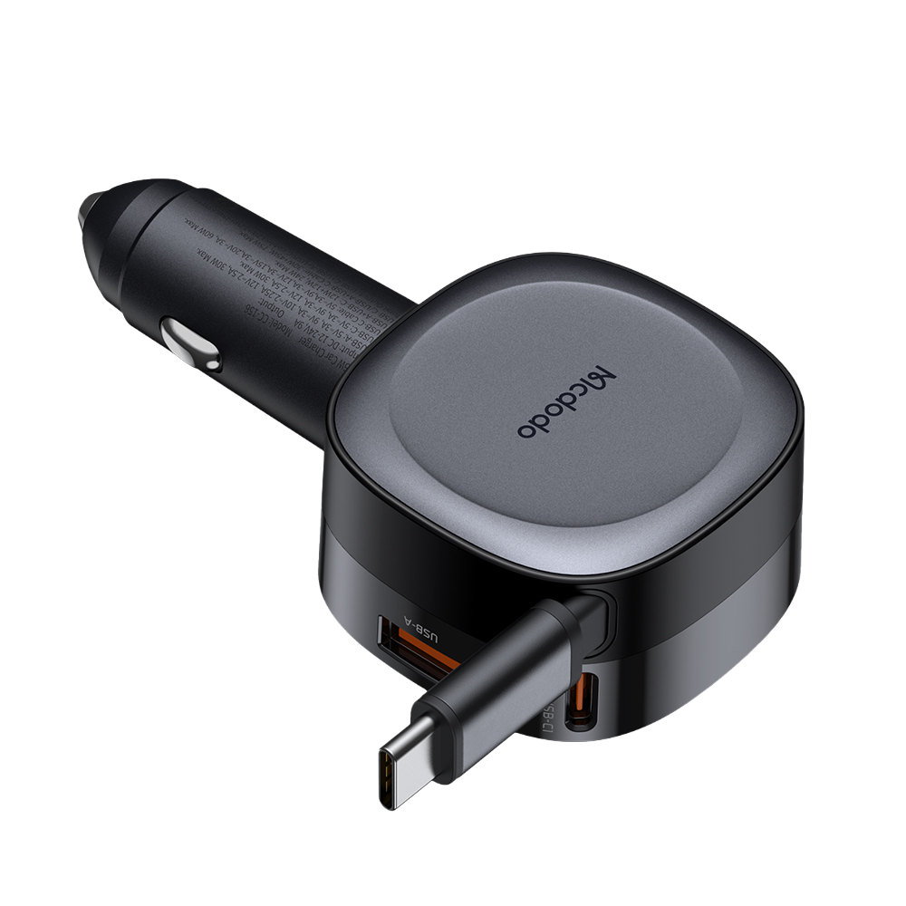 맥도도 75W C타입 케이블 일체형 차량용 2포트 고속충전기 CC156(Mcdodo 75W Multi USB Ports Car Fast Charger with Retractable Cable CC156) - 2