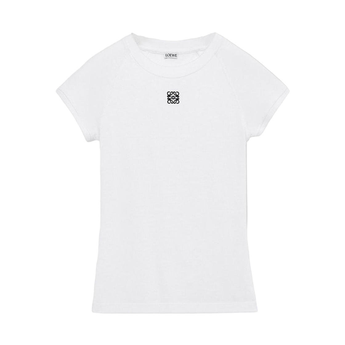 (W) 로에베 코튼 블렌드 스몰 핏 티셔츠 화이트((W) Loewe Cotton Blend Small Fit T-Shirt White) - 1