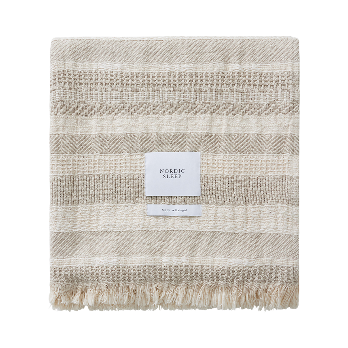 노르딕슬립 멀티위브 스로우 블랭킷 베이지(Nordic Sleep Multiweave Throw Blanket Beige)