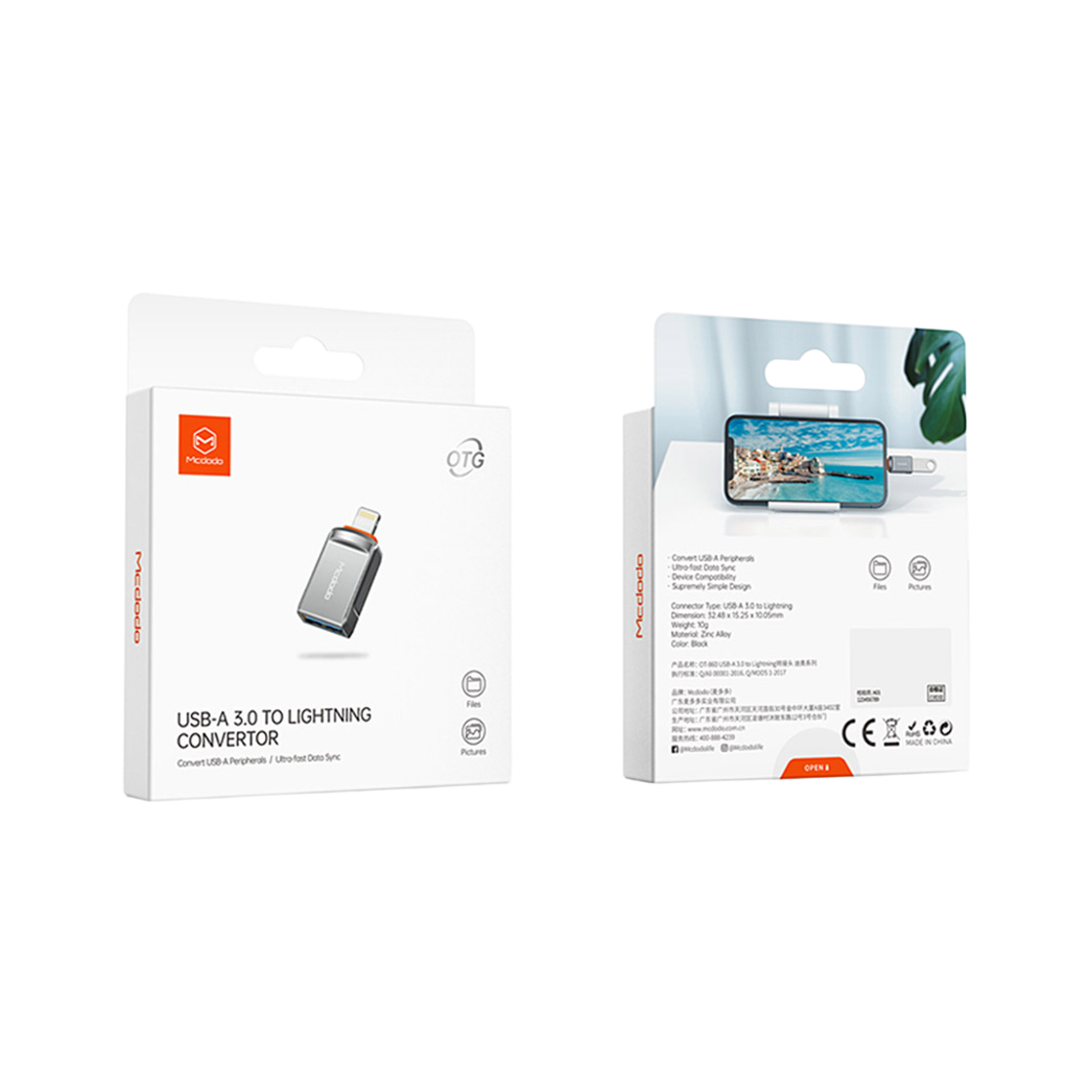 맥도도 USB-A 3.0 to 라이트닝 8핀 OTG 젠더 OT860(Mcdodo USB-A 3.0 to Lightning OTG Adapter OT860) - 6
