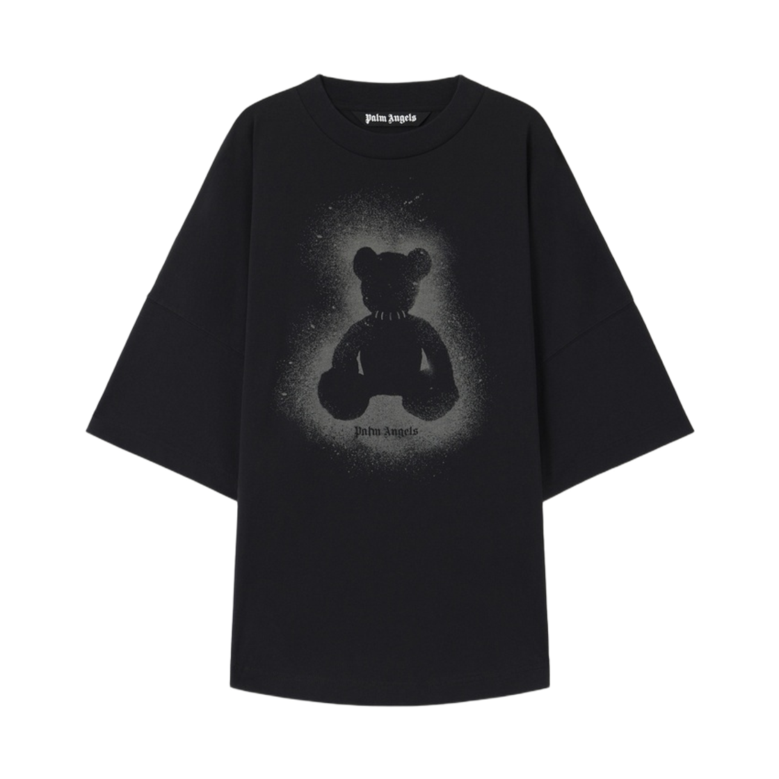 팜엔젤스 스프레이 베어 오버 티셔츠 - 블랙 다크 그레이(Palm Angels Spray Bear Over Tee - Black Dark Grey)