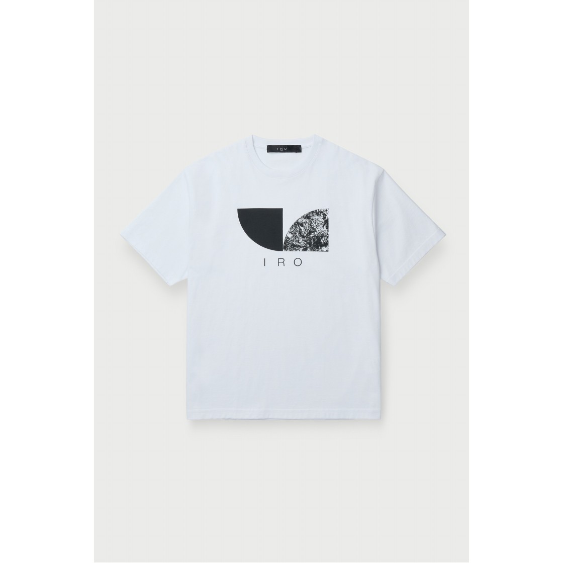 이로 서클 도형 로고 다잉 반팔 티셔츠 화이트(Iro Circle Geometric Logo Dyed Short Sleeve T-Shirt White) - 2