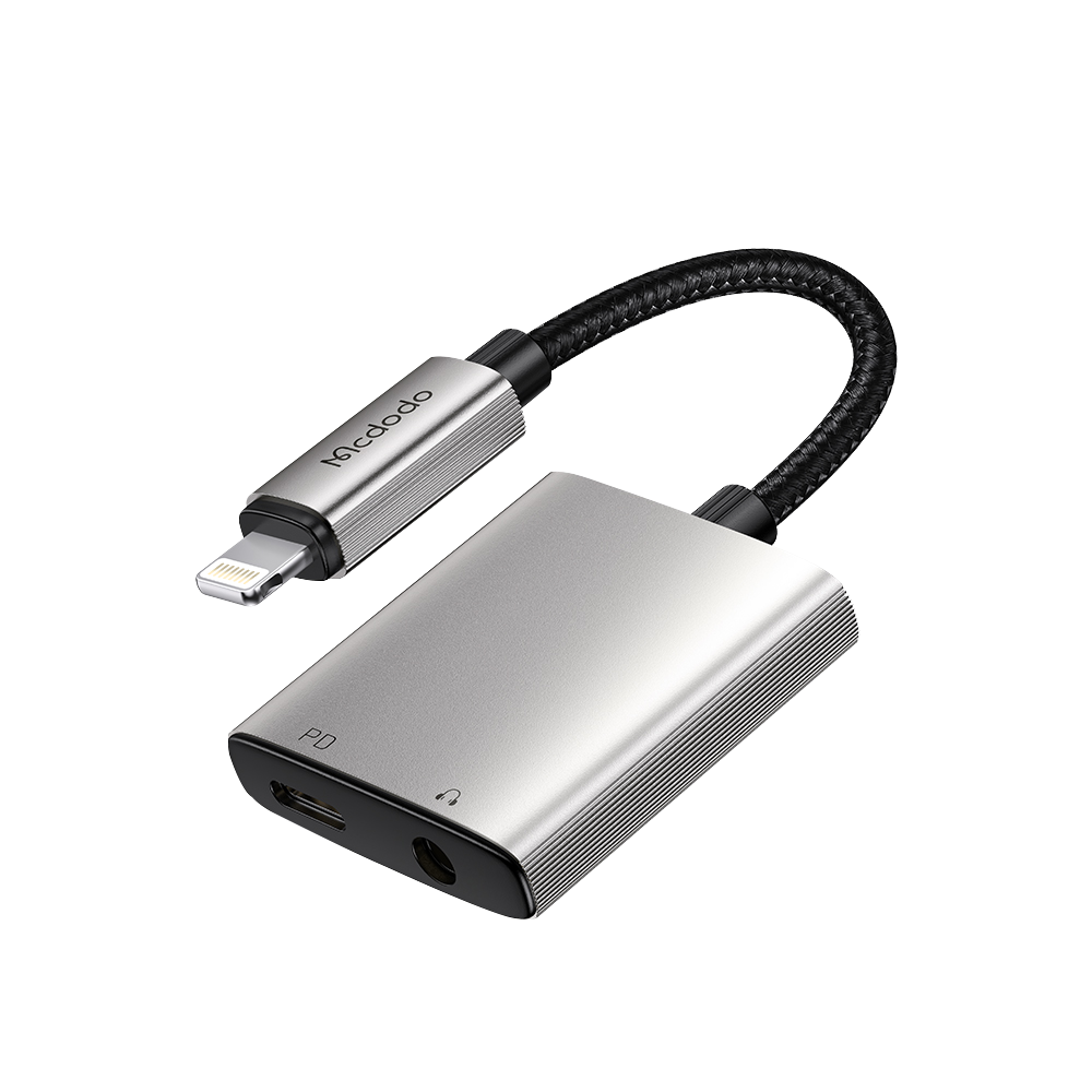 맥도도 8핀 to 8핀 충전+3.5mm AUX 오디오 듀얼젠더 CA554(Mcdodo 8pin to 8pin Fast Charging + DC3.5mm Audio Adapter CA554)