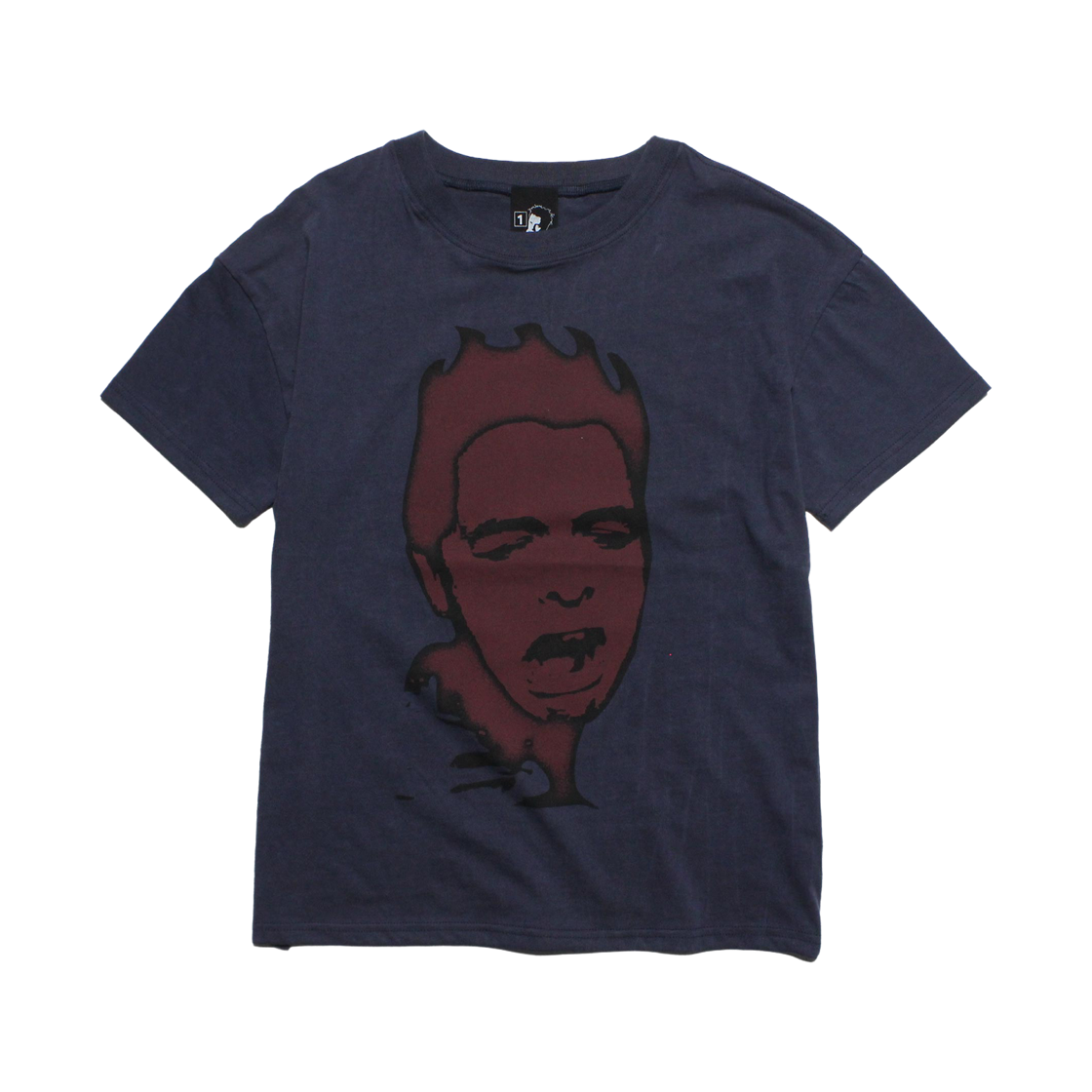 키미저리 빅 페이스 크롭 티셔츠 블루(Keymisery Big Face Crop T-Shirt Blue) - 1