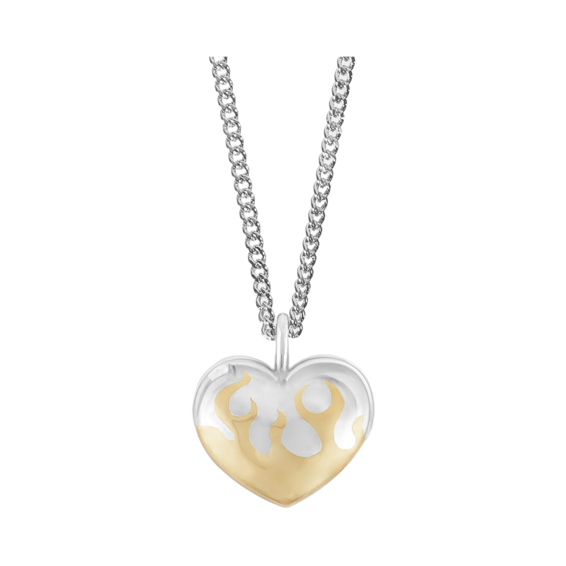 NONENON-277 Nonenon Mini Flame Love Necklace (Brass) Silver925