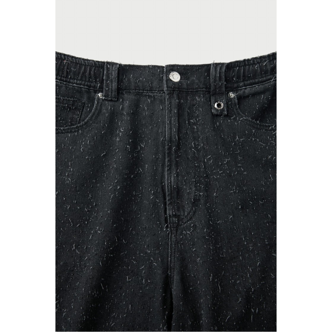 이로 피쥬리 데님 펀칭 버뮤다 밴딩 쇼츠 블랙(Iro Pzuree Denim Punching Bermuda Banding Shorts Black) - 5