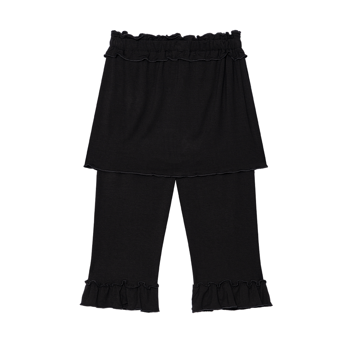 어글리쉐도우 프릴 카프리 스커트 팬츠 블랙(UGLYSHADOW Frill Capri Skirt Pants Black) - 2