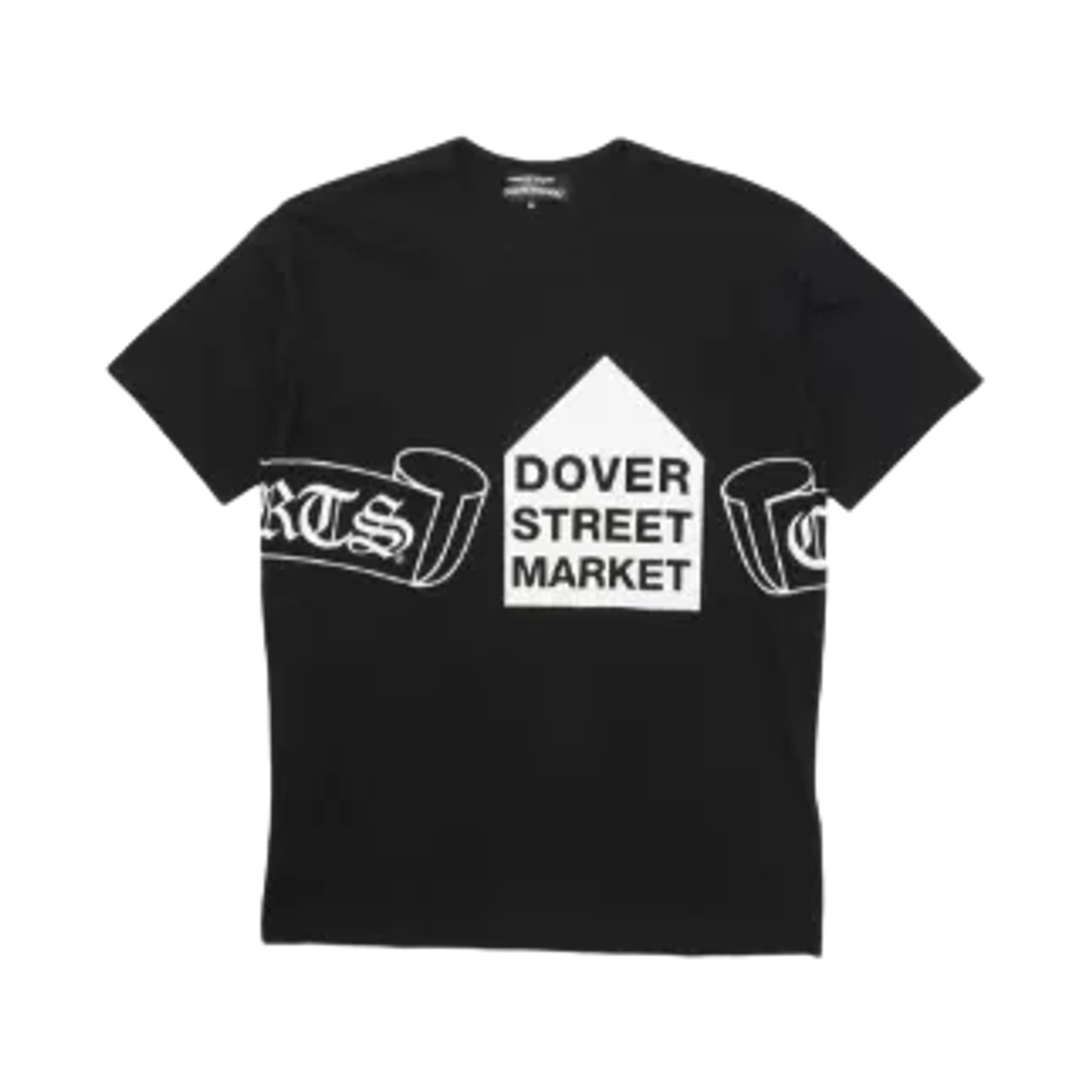 크롬하츠 x 꼼데가르송 x 도버 스트리트 마켓 스크롤 라벨 티셔츠 블랙(Chrome Hearts x Comme des Garcons x DSM Scroll Label T-Shirt Black) - 1