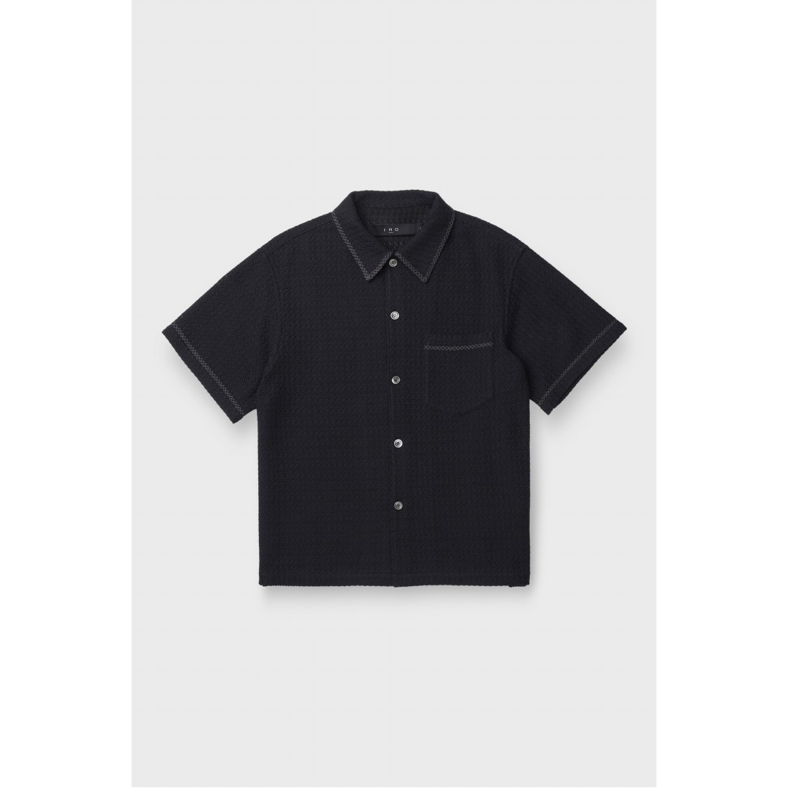 이로 베르뒤르 크로쉐 반팔 자수 셔츠 블랙(Iro Verdures Crochet Short Sleeve Embroidered Shirt Black) - 2