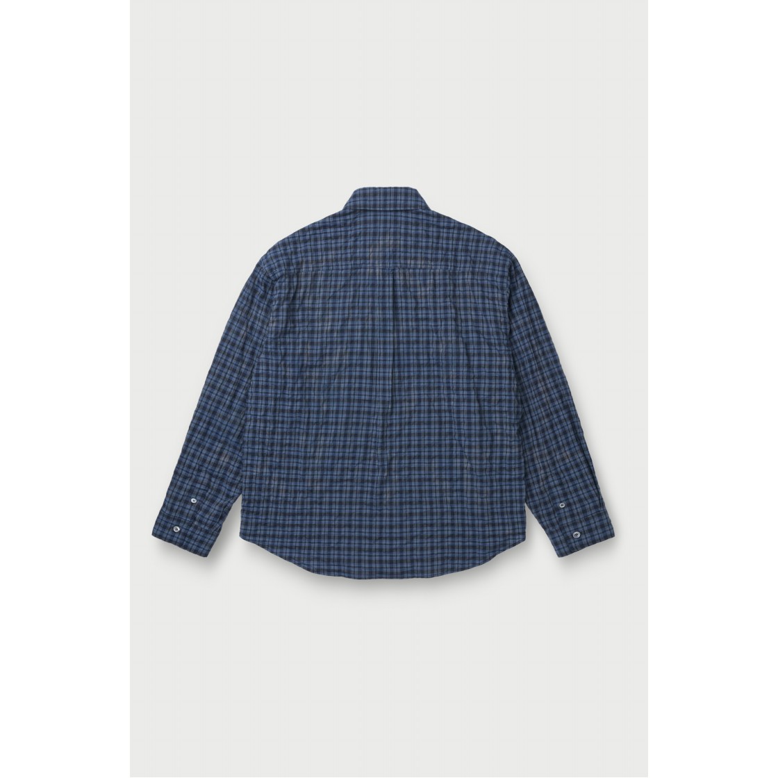 이로 카덴스 체크 시어 다잉 긴팔 셔츠 블루(Iro Cadence Check Sheer Dyed Long Sleeve Shirt Blue) - 4