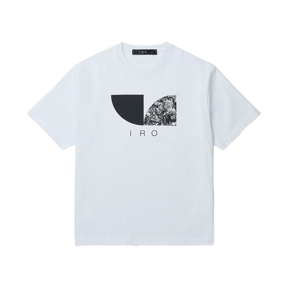 이로 서클 도형 로고 다잉 반팔 티셔츠 화이트(Iro Circle Geometric Logo Dyed Short Sleeve T-Shirt White) - 1