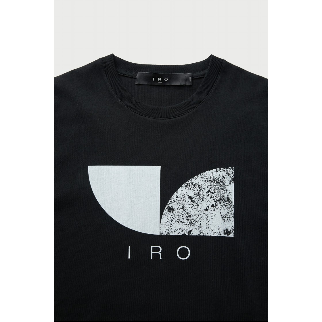이로 서클 도형 로고 다잉 반팔 티셔츠 블랙(Iro Circle Geometric Logo Dyed Short Sleeve T-Shirt Black) - 4