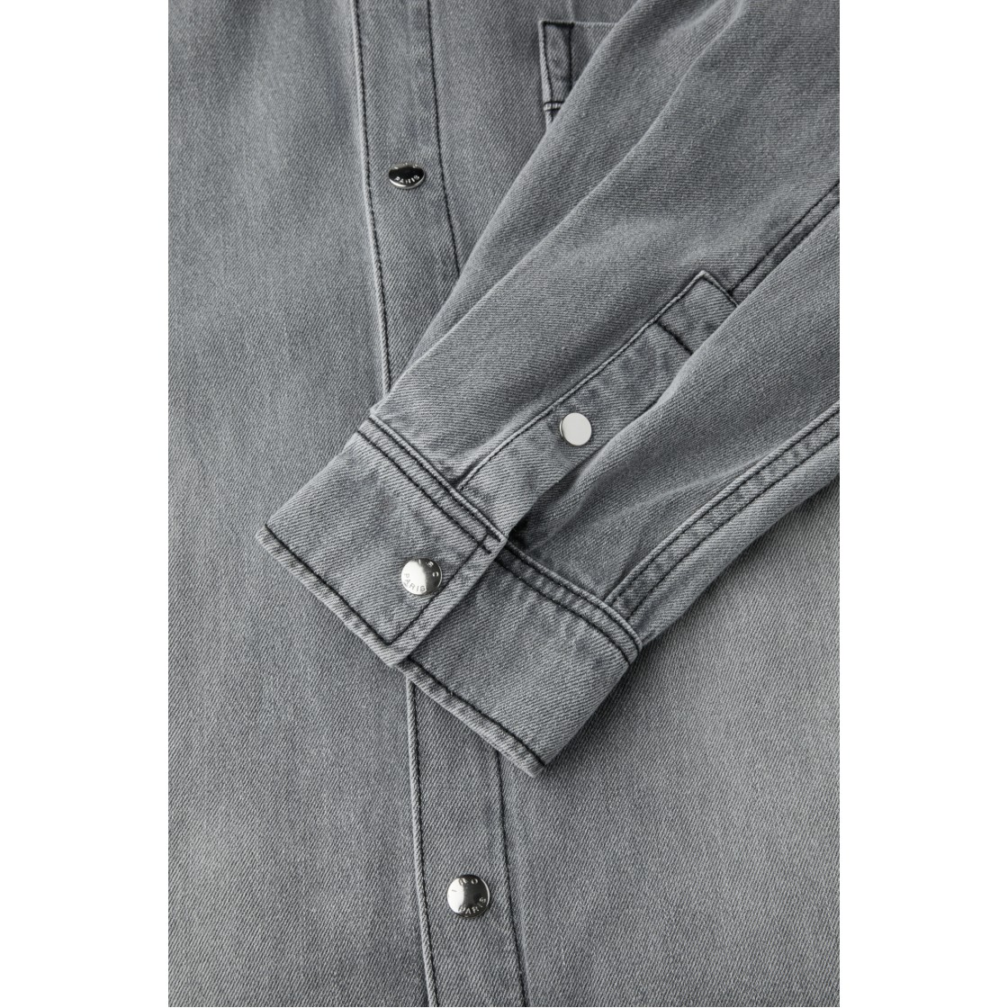 이로 아주레 데님 긴팔 셔켓 라이트 그레이(Iro Azuree Denim Long Sleeve Shacket Light Gray) - 6