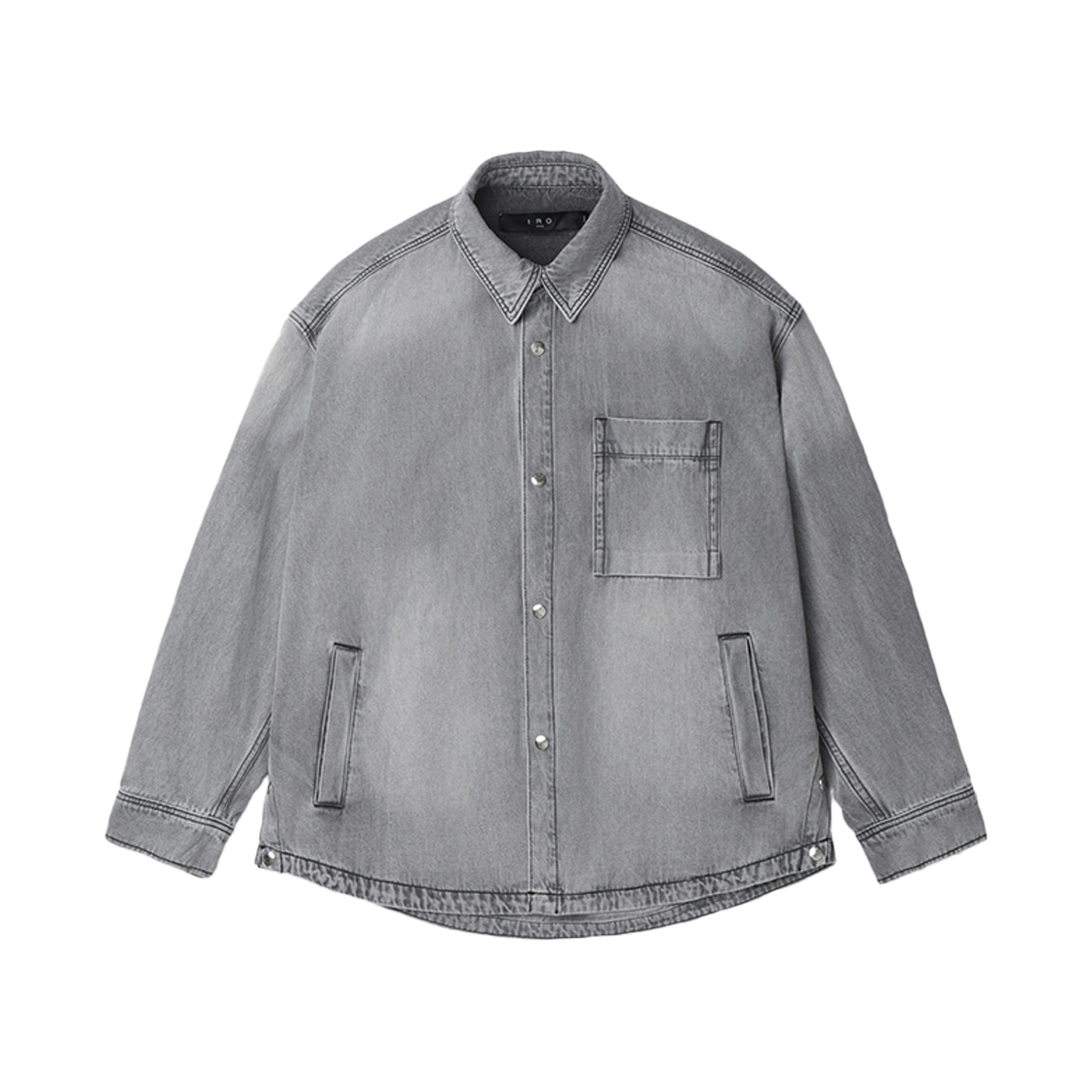 이로 아주레 데님 긴팔 셔켓 라이트 그레이(Iro Azuree Denim Long Sleeve Shacket Light Gray)