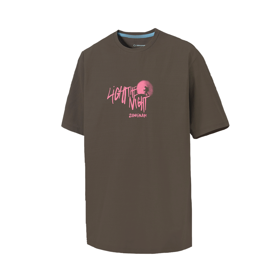 제로그램 LIGHT THE NIGHT Espol 그래픽 반팔 티셔츠(ZEROGRAM Light The Night Espol Graphic SS Brown)