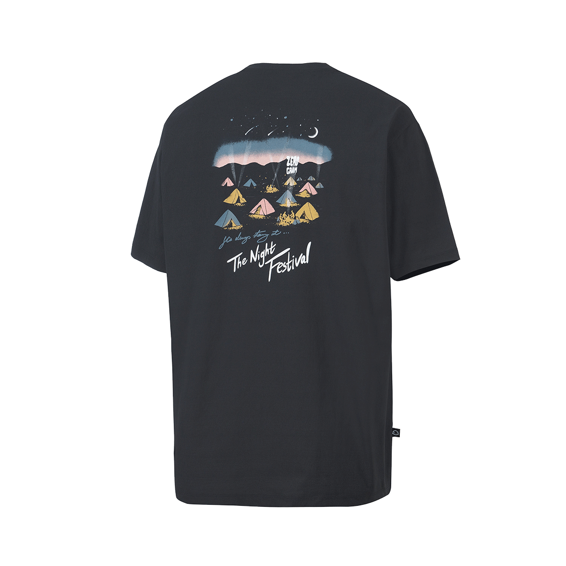 제로그램 NIGHT FESTIVAL Espol 백그래픽 반팔 티셔츠(ZEROGRAM Night Festival Espol Back Graphic SS Dark Gray) - 1