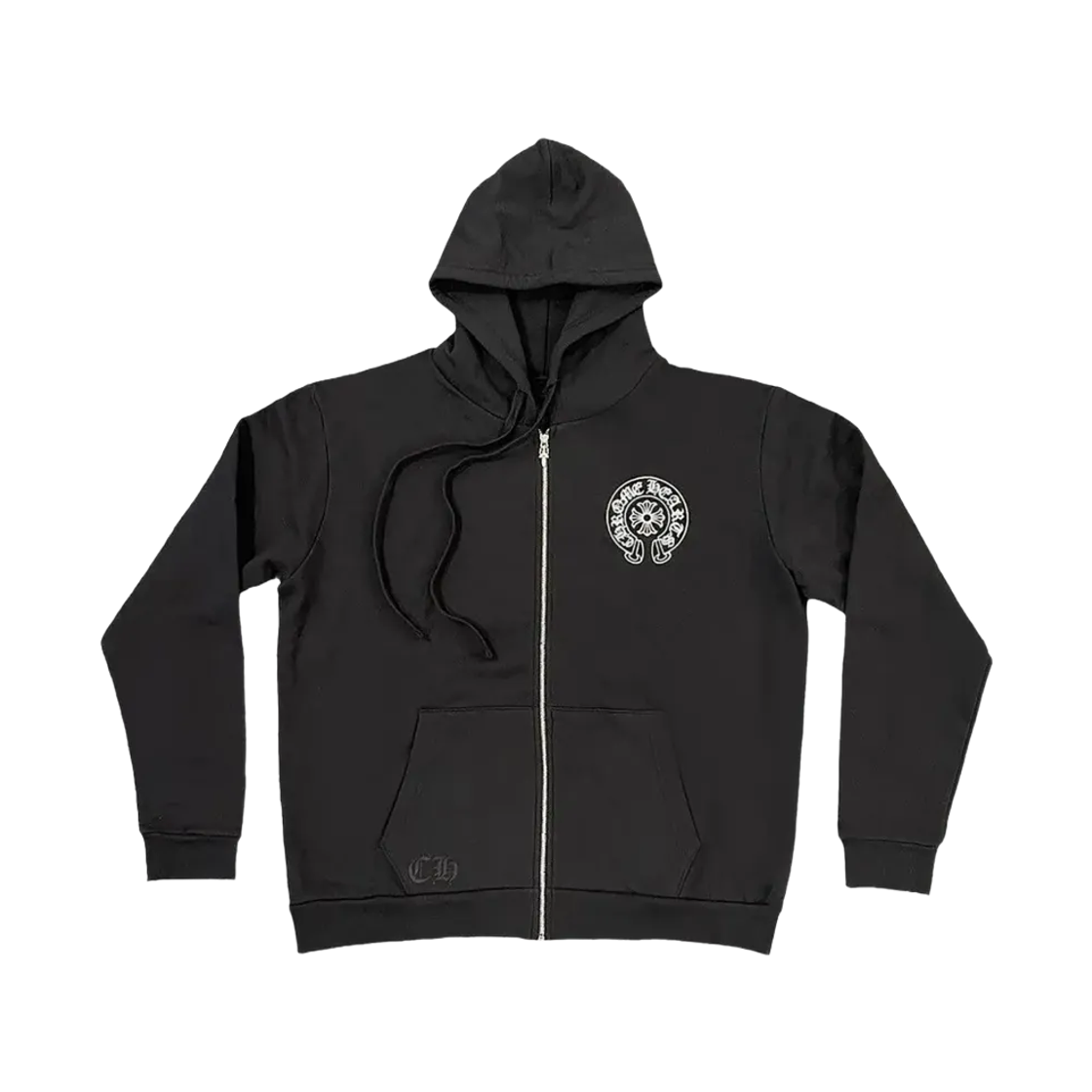 크롬하츠 홀스슈 플리스 집업 후드 블랙 - 라스 베가스 한정(Chrome Hearts  Horseshoe Logo Fleece Zip Up Hoodie Black - Las Vegas Exclusive) - 2