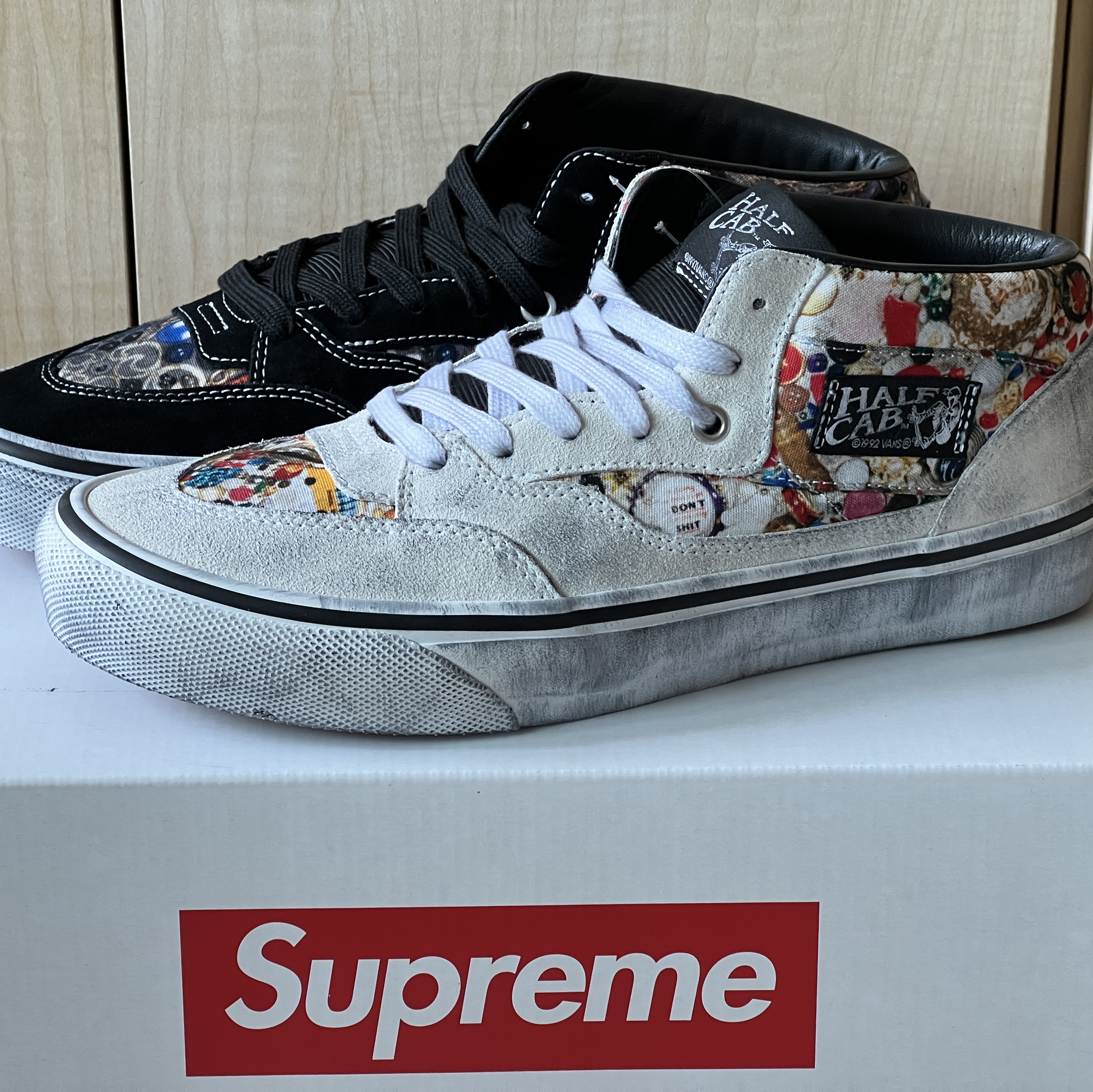 Vans x Supreme x Mike Kelley Half Cab White, Vans x Supreme x Mike Kelley Half Cab Black 착용 스타일 - 1