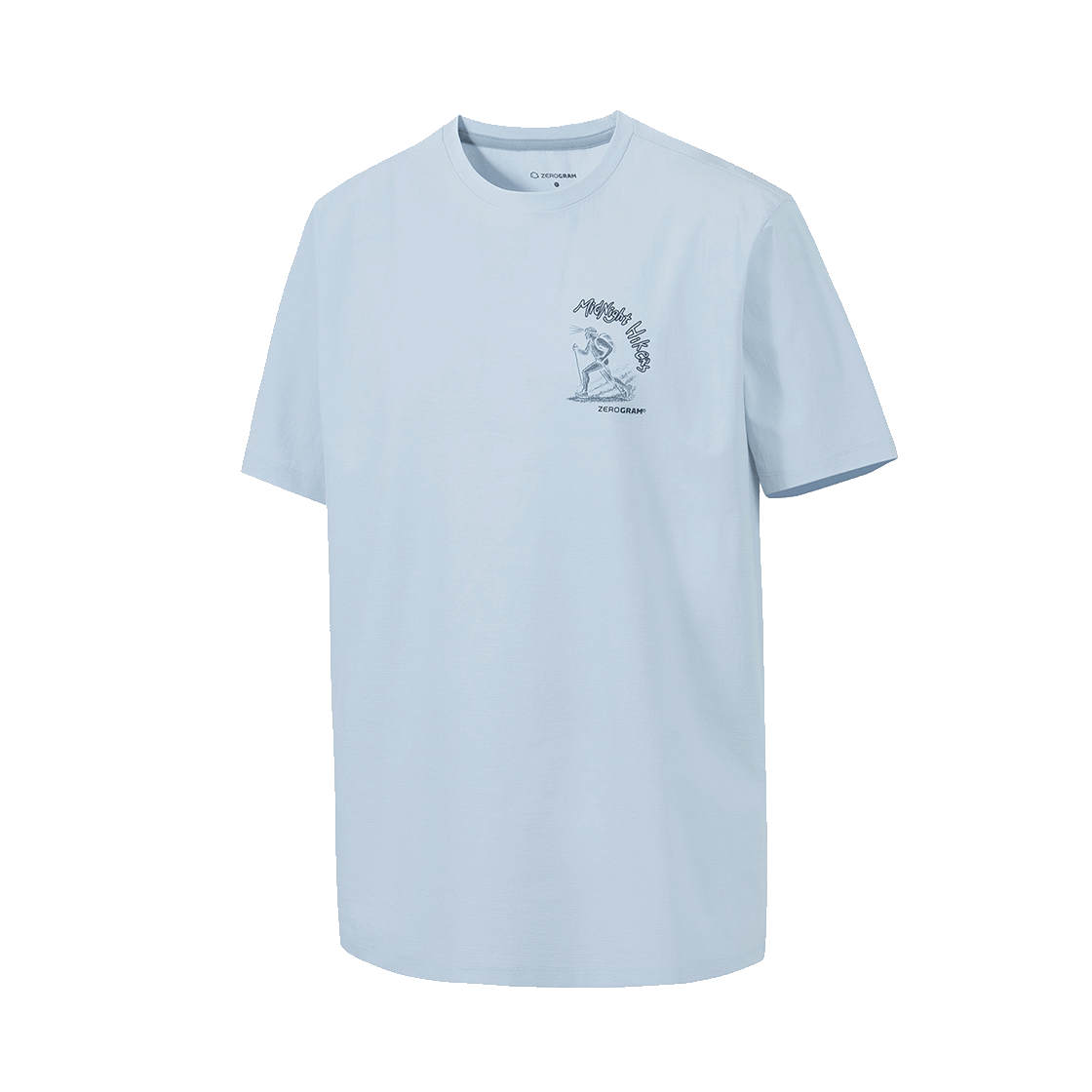 제로그램 NIGHT HIKER Espol 스몰 그래픽 반팔 티셔츠(ZEROGRAM Night Hiker Espol Small Graphic SS Light Blue) - 1