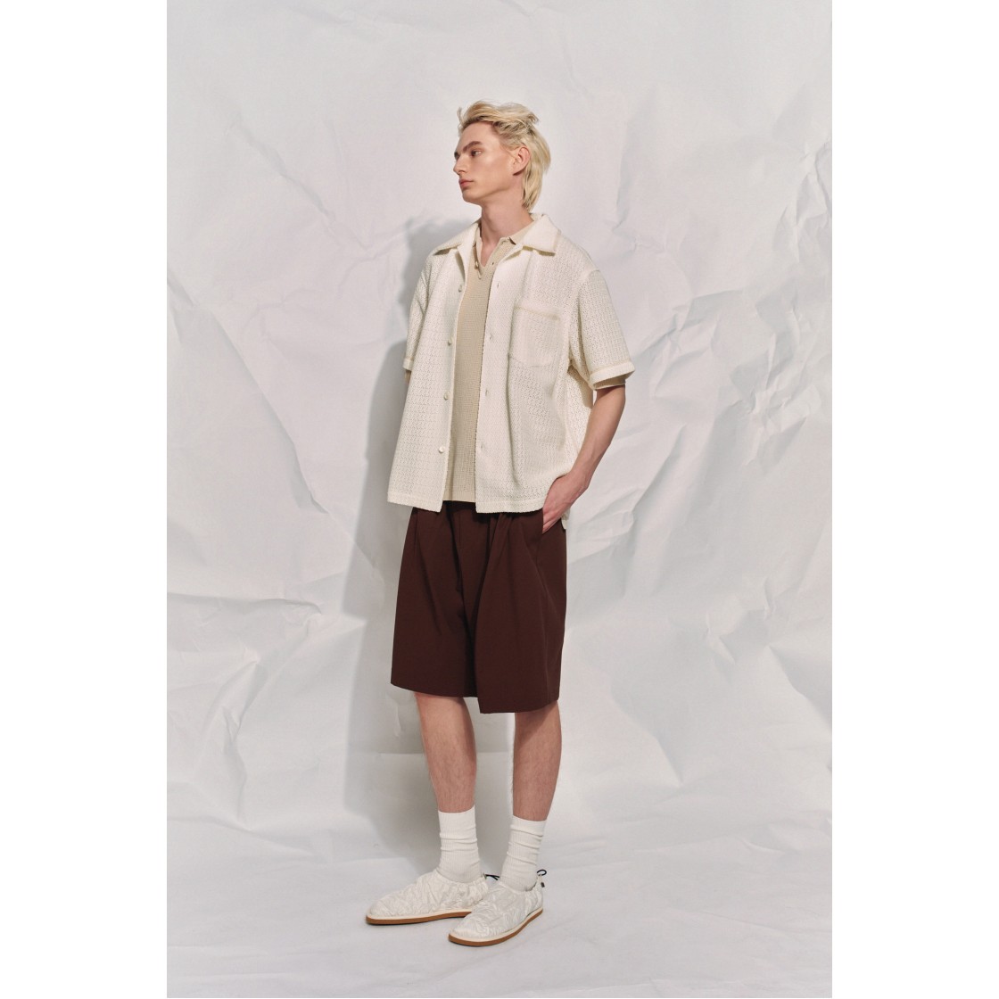 이로 베르뒤르 크로쉐 반팔 자수 셔츠 화이트(Iro Verdures Crochet Short Sleeve Embroidered Shirt White) - 2