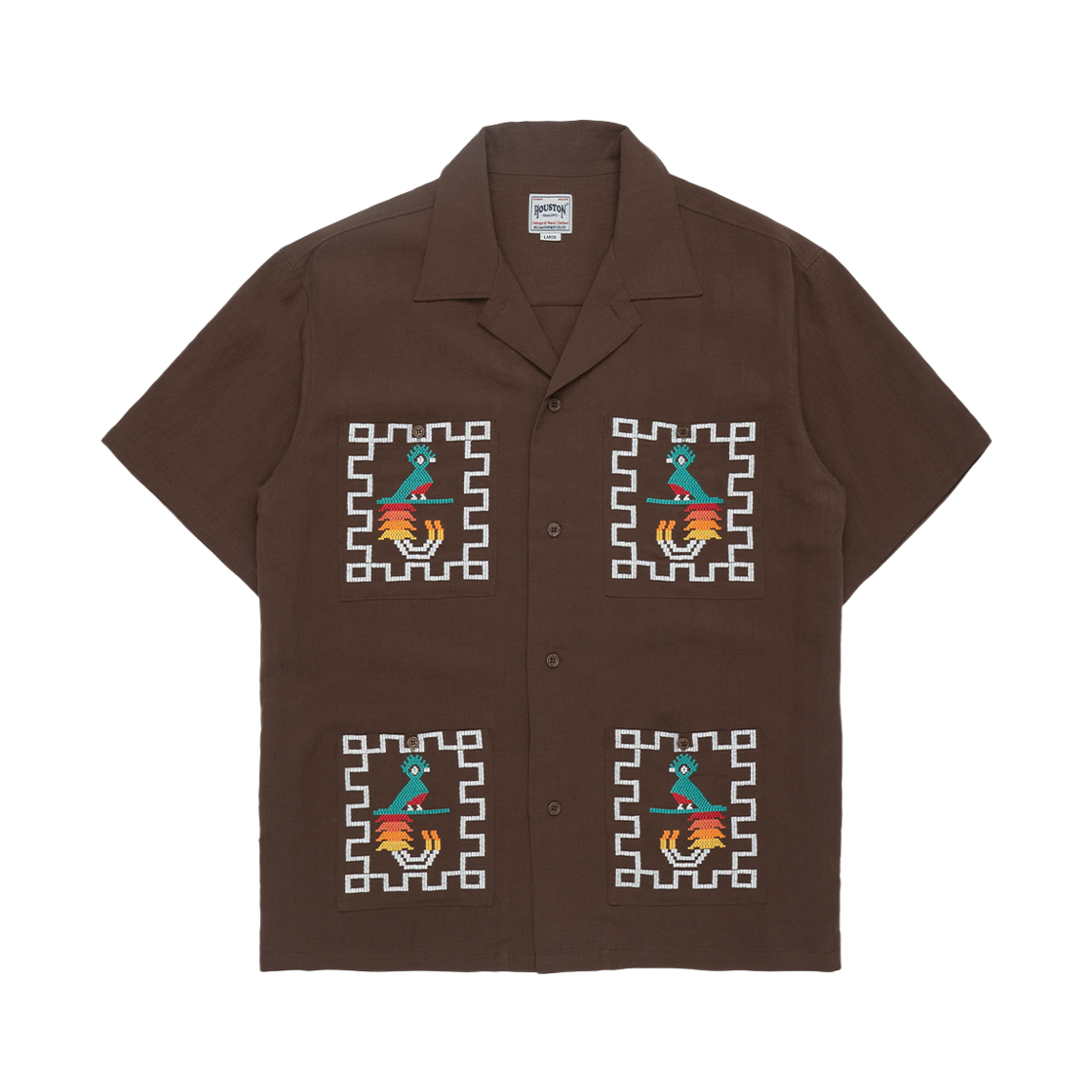 휴스턴 재팬 린넨 과테말라 셔츠 셔츠 브라운 41332(Houston Japan Linen Guatemala Shirt Brown 41332)
