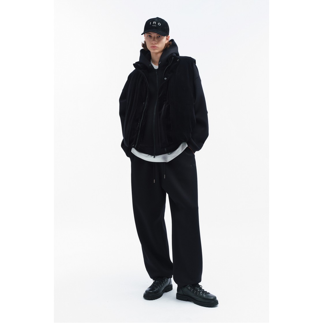 이로 바그 쿠션지 와이드 스트레이트 핏 팬츠 블랙(Iro Vague Cushion Fabric Wide Straight Fit Pants Black) - 2