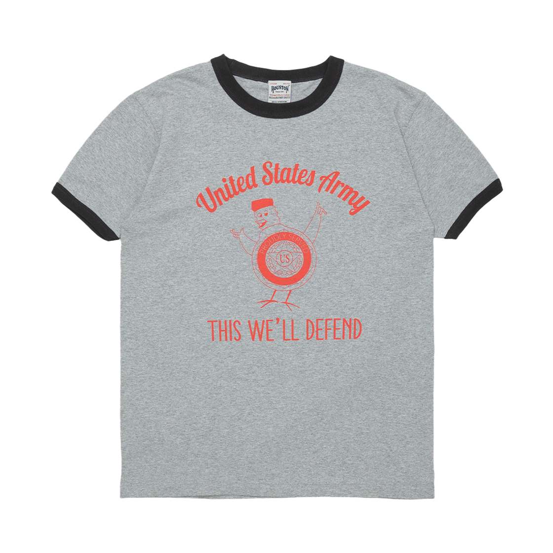 휴스턴 재팬 프린트 링거 티 U.S. 아미 그레이 22413(Houston Japan Print Ringer Tee U.S. Army Grey 22413)
