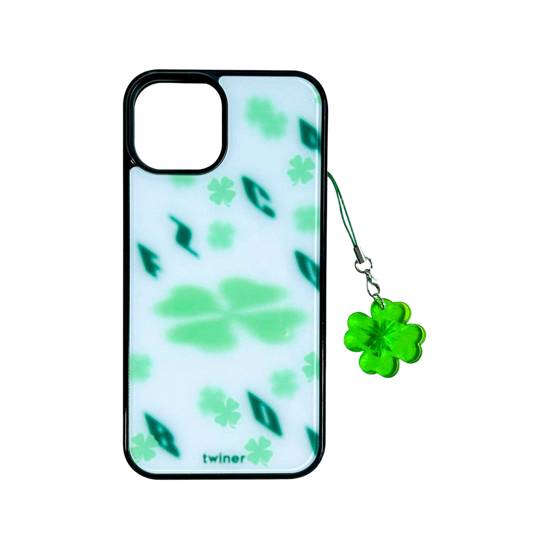 트위너 럭키 클로버 폰케이스 + 키링세트 (글라스)(Twiner (SET) Lucky clover phone case + Keyring (Glass))