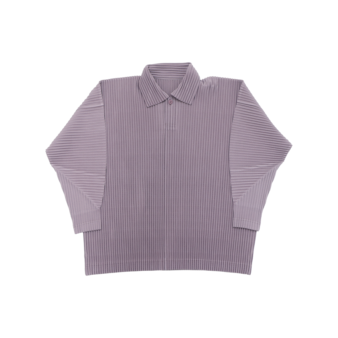 ITVNS46C85G7 Issey Miyake Homme Plisse MC Genuine Polo Long Sleeve T-Shirt Rose Brown