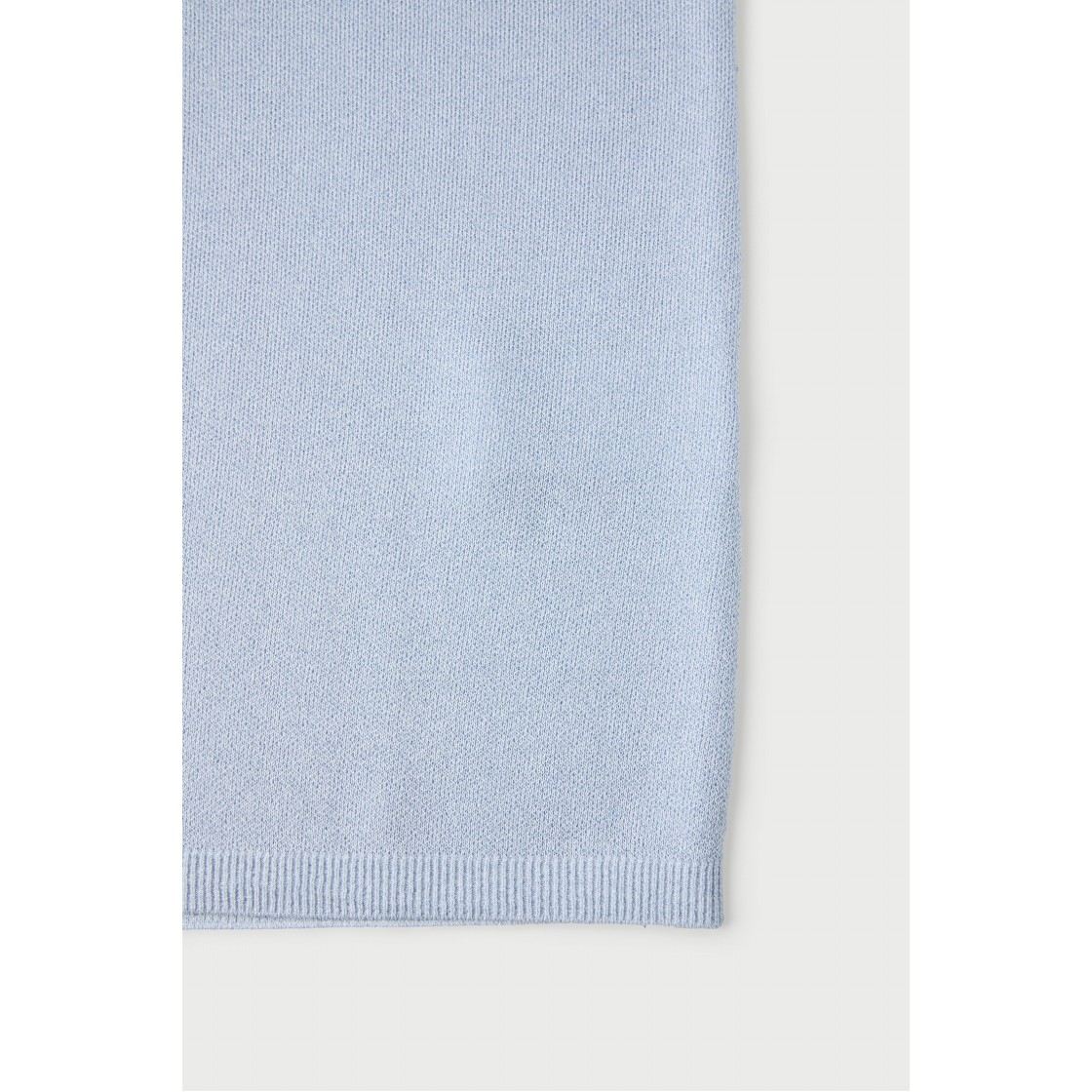 이로 라코르 반팔 강연 자수 배색 라운드넥 스웨터 라이트 블루(Iro Raccord Short Sleeve Twisted Yarn Embroidery Contrast Round Neck Sweater Light Blue) - 5