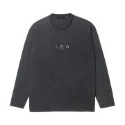 Iro Caris Pigment Washed Logo Long Sleeve T-Shirt Gray