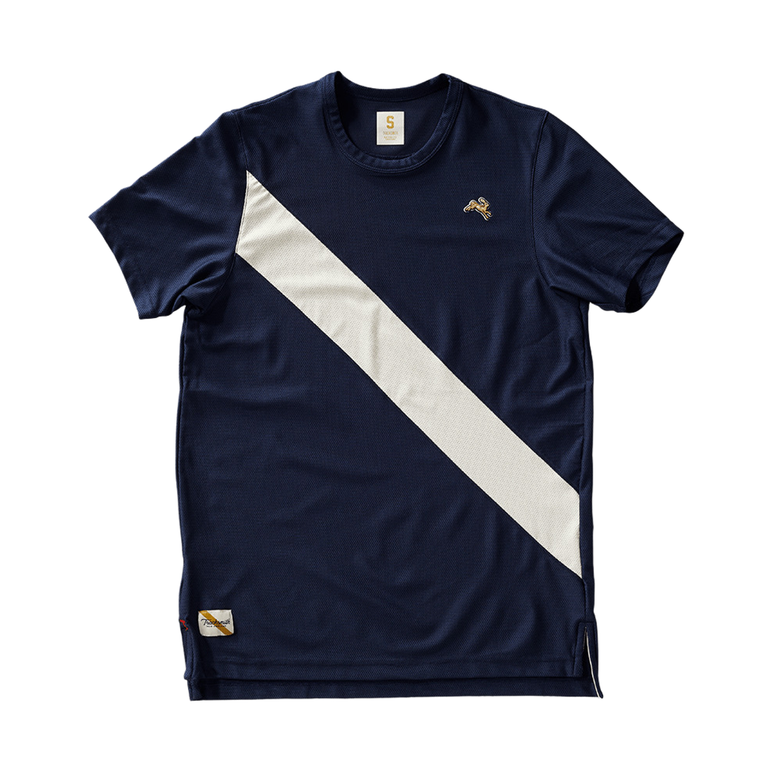 트랙스미스 반 코틀런트 티셔츠 네이비 아이보리(Tracksmith Van Cortlandt T-Shirt Navy Ivory)
