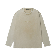 Iro Caris Pigment Washed Logo Long Sleeve T-Shirt Beige